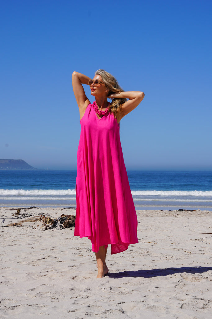 Hot Pink Swing Vest Dress - desray.co.za