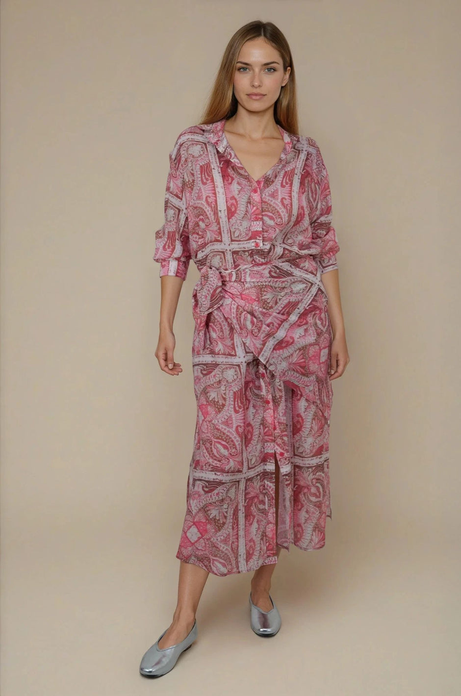 Pink Floral Paisley Scarf