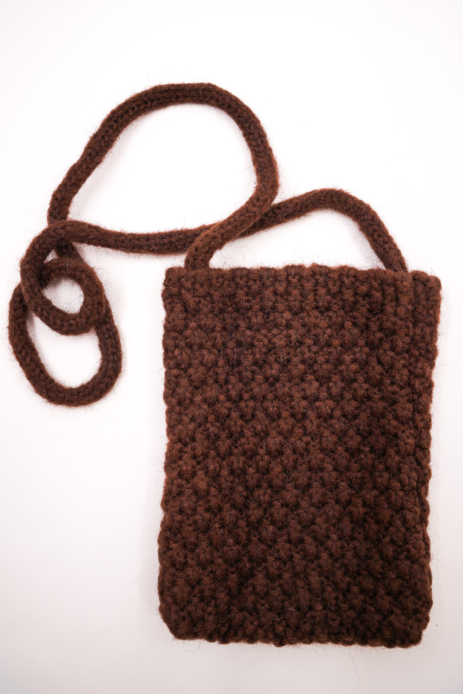 Brown Knitted Sling Pouch - desray.co.za