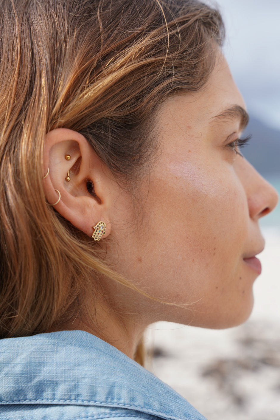 Hamsa Hand Earrings - desray.co.za