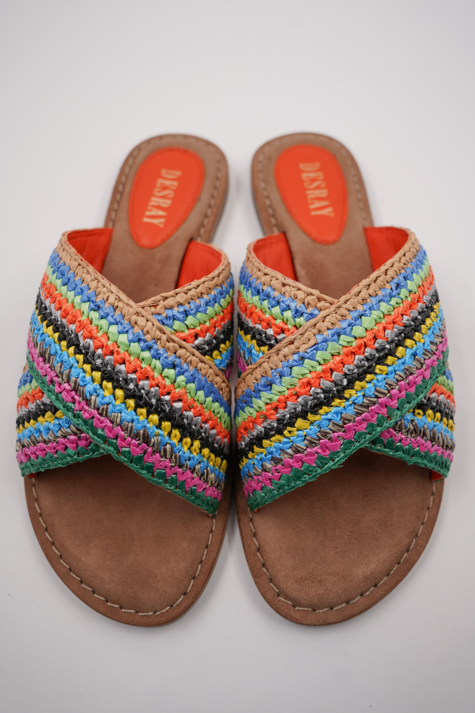 Orange Multi Crochet Sandals - desray.co.za