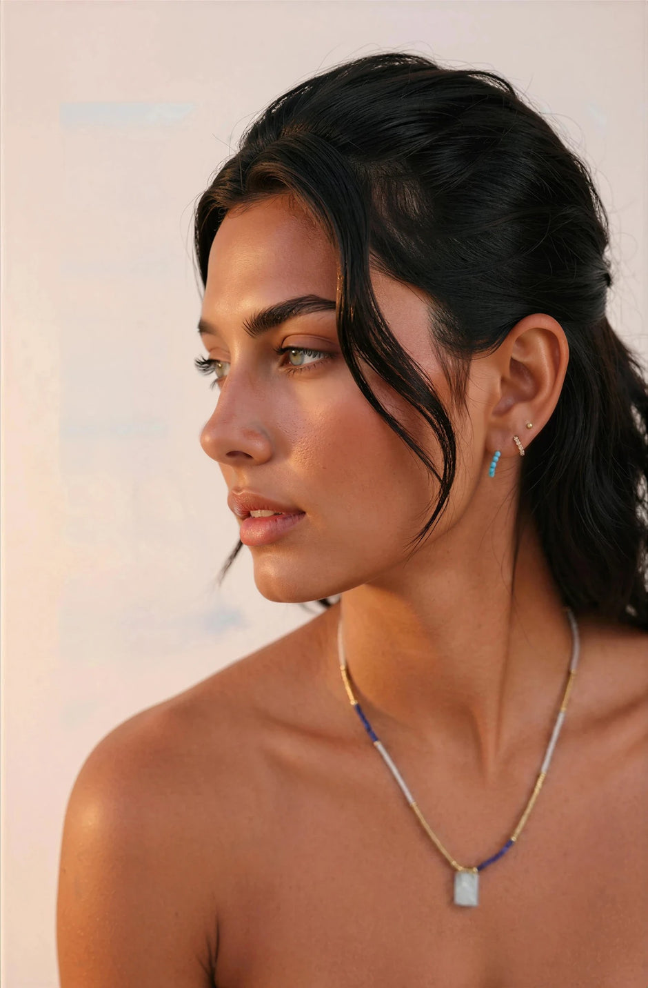 Navy Santa Cielo Necklace