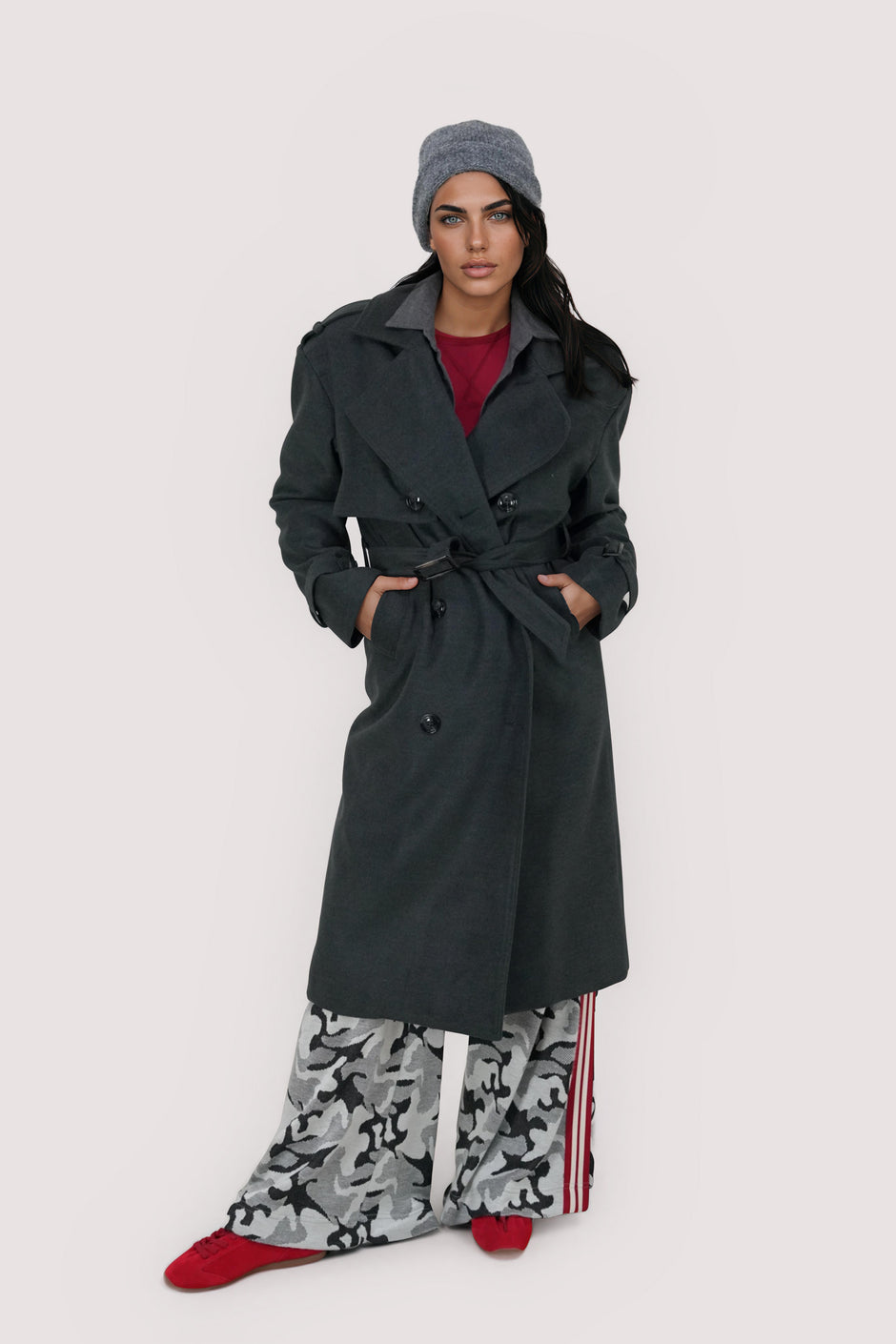 Charcoal Oversize Lux Coat