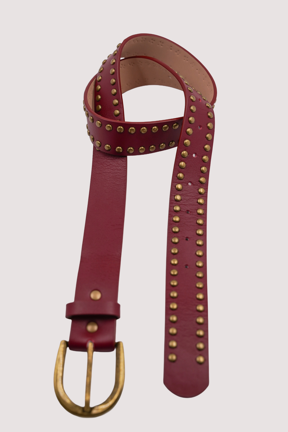 Burgundy Studded Belt