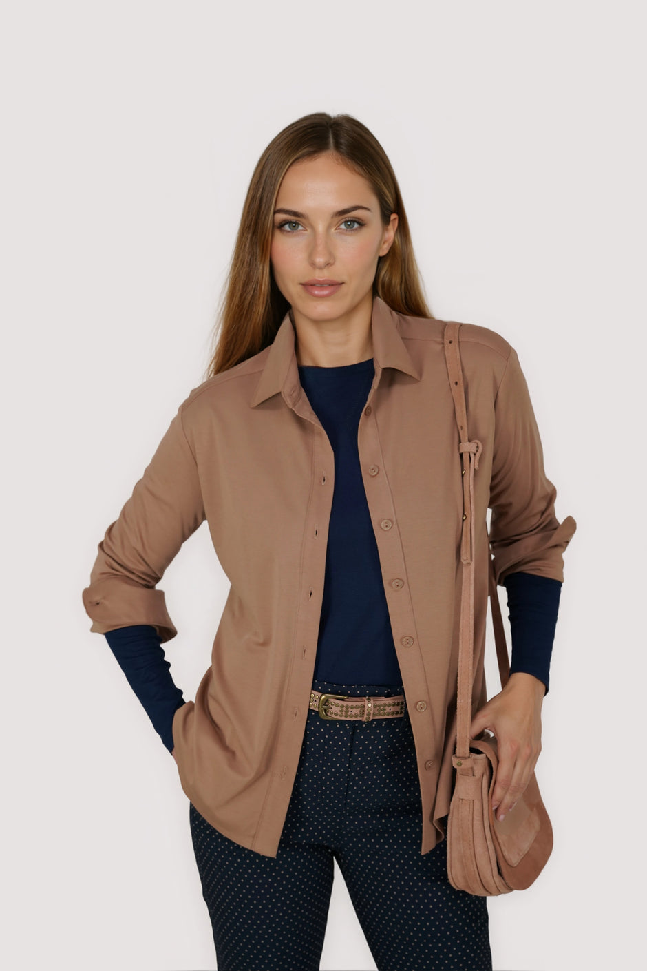 Tan Knitted Classic Shirt