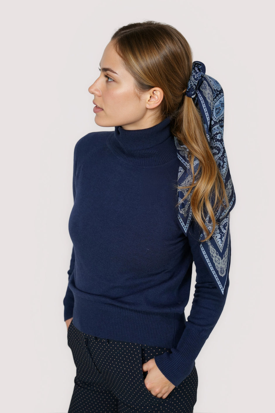 Denim Blue Poloneck