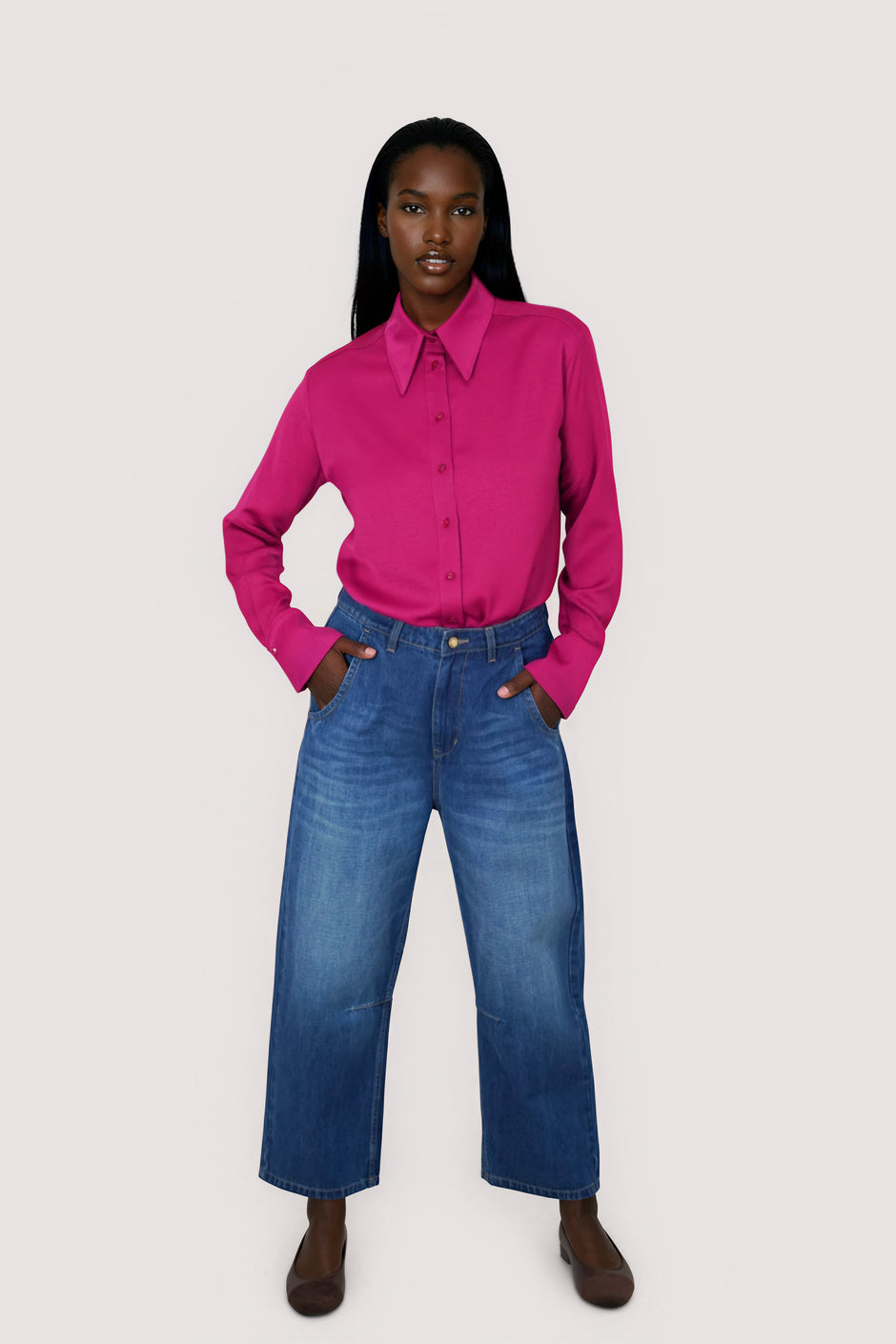 Pink Pointy Collar Shirt
