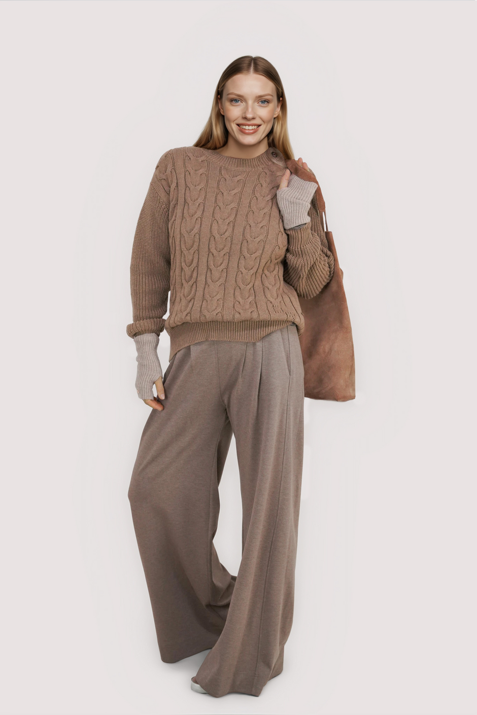 Tan Cable Pullover