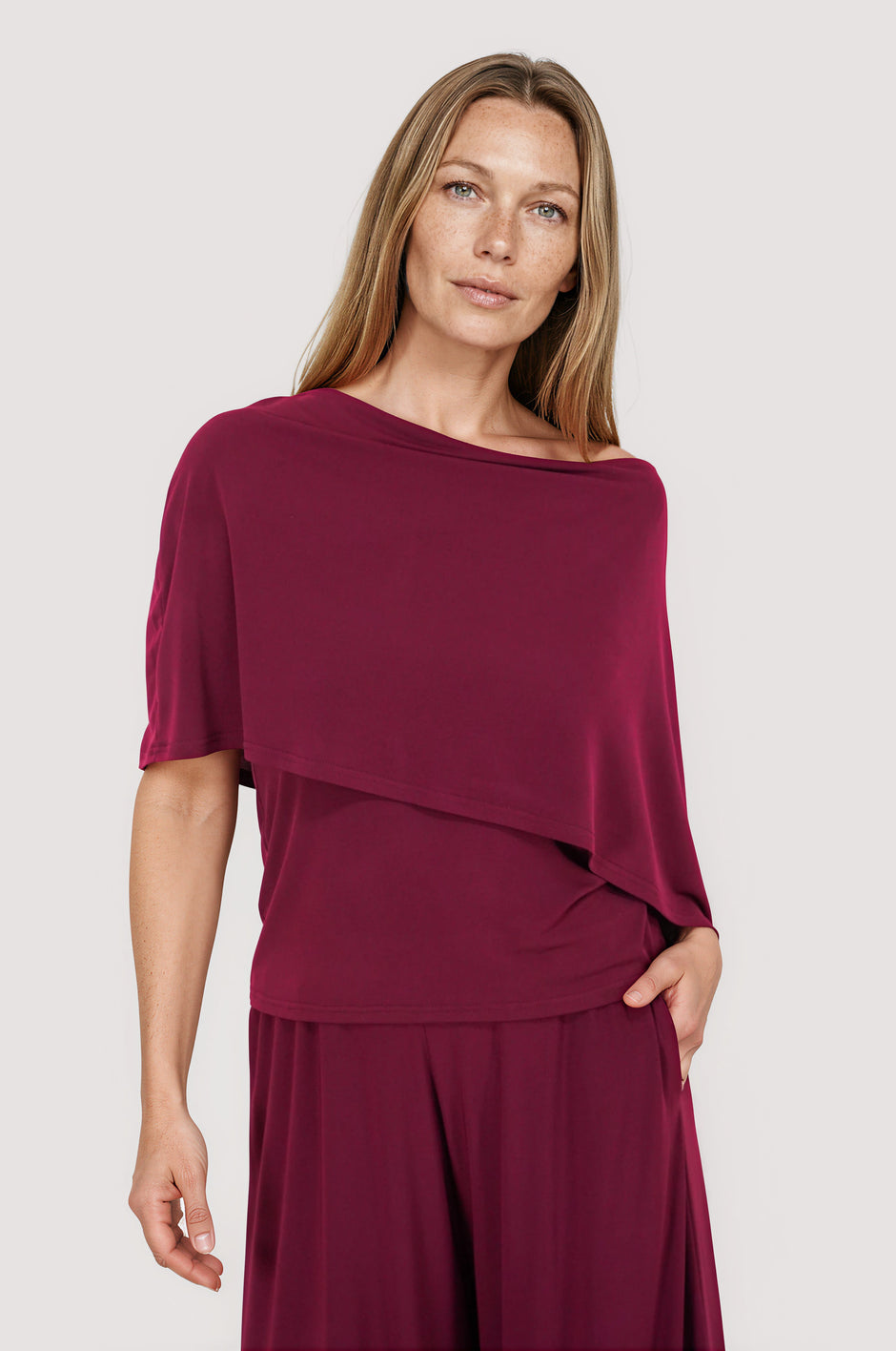 Ruby Red Bardot Top