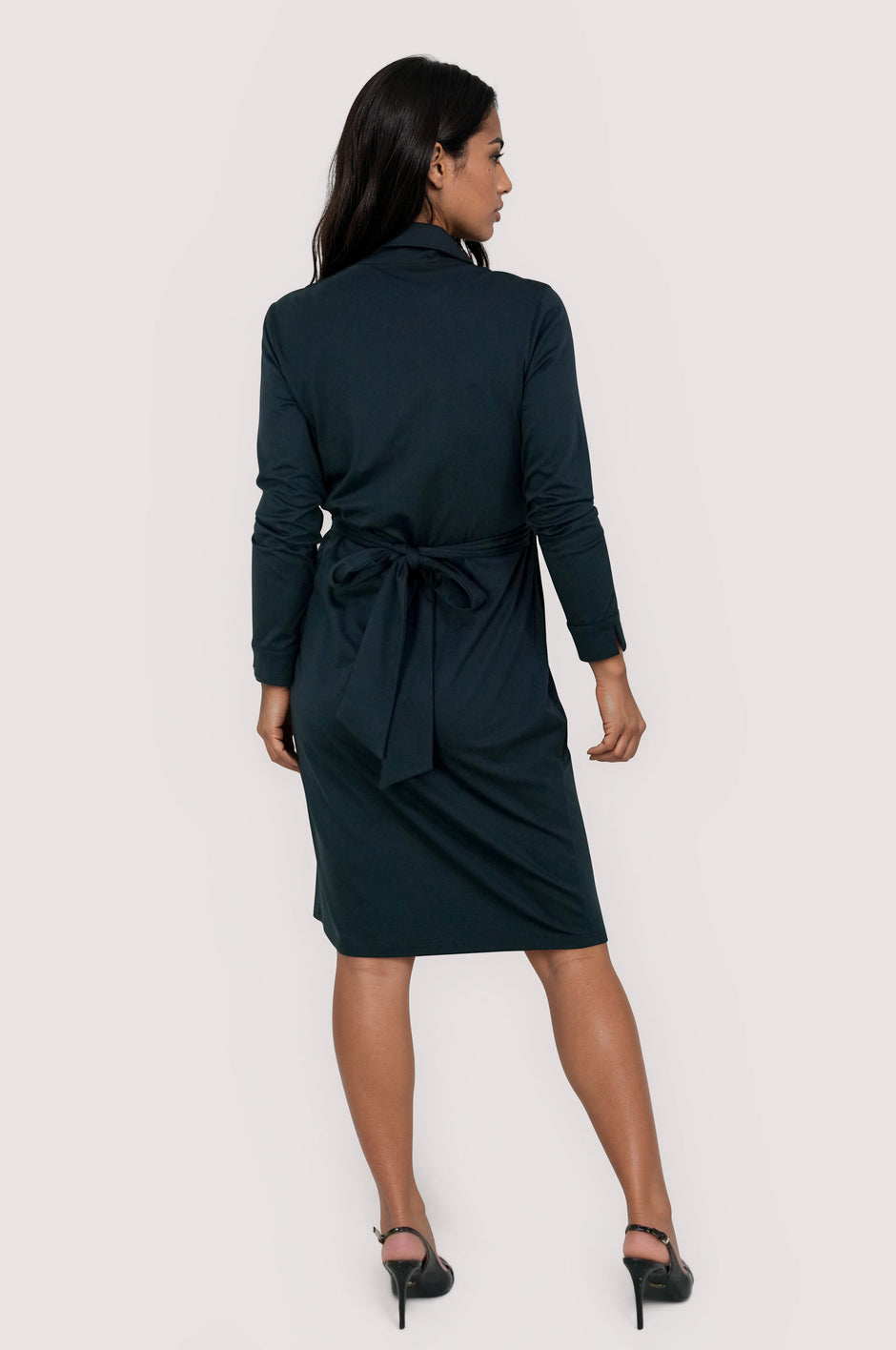 Black Knitted Wrap Dress