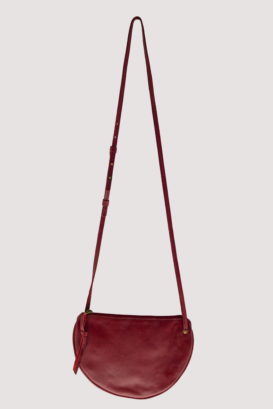 Ruby Red Half Moon Bag