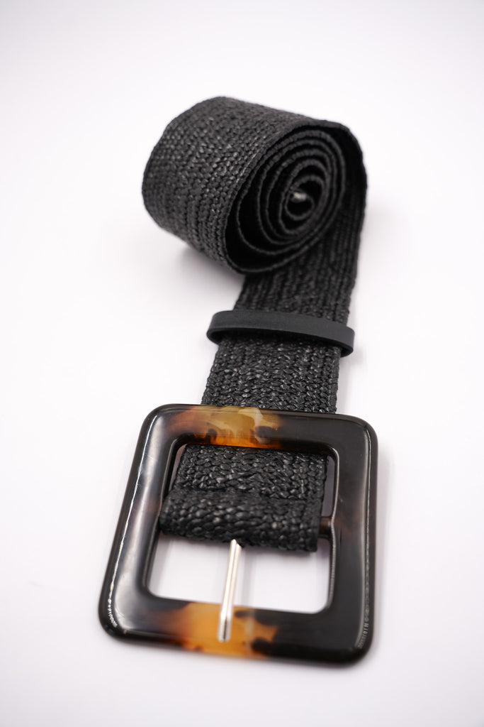 Black Rattan Elasticated Belt - desray.co.za