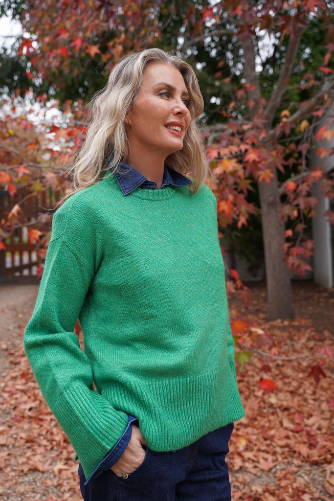 Green Wide Sleeve Pullover - desray.co.za