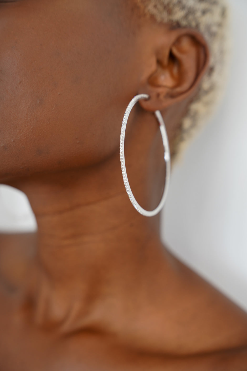 Silver Diamante Hoops - desray.co.za