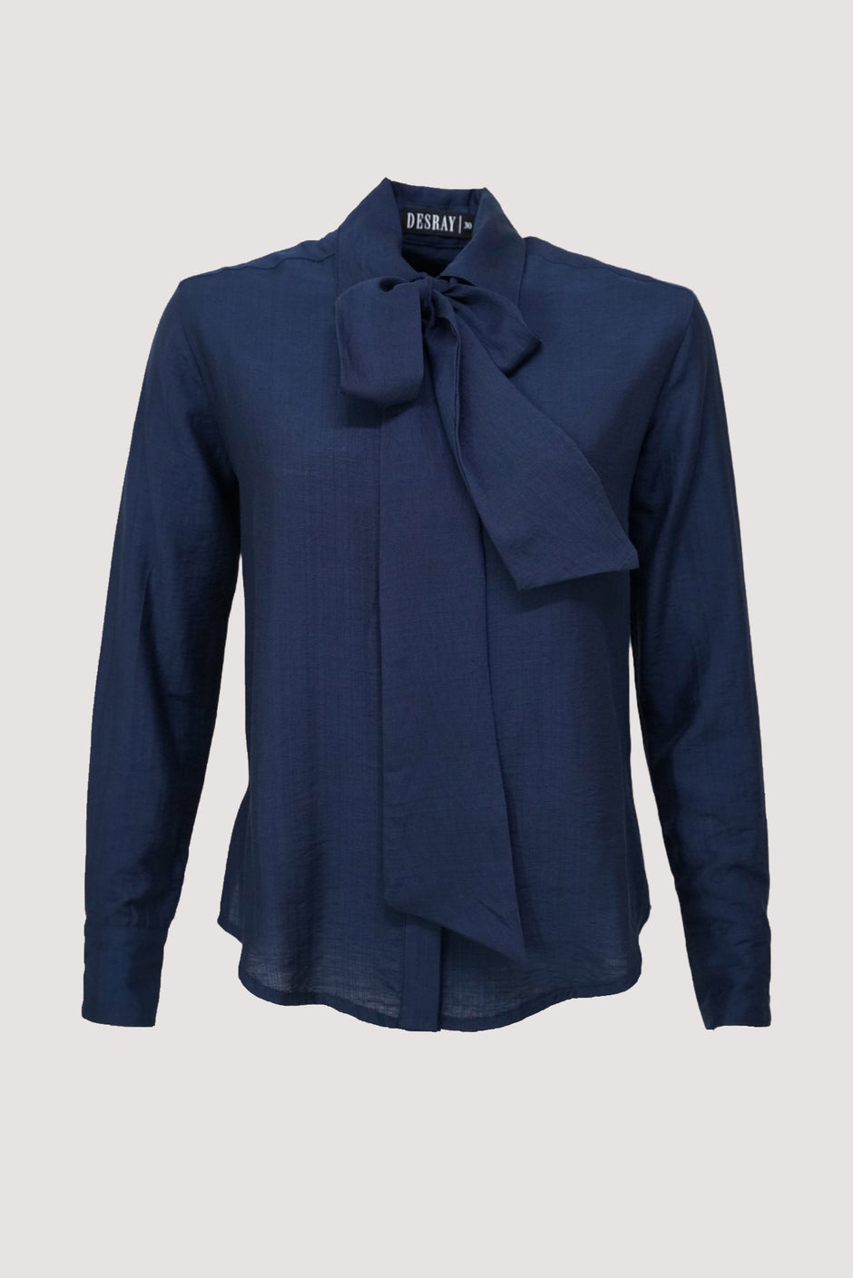 Navy Satin Tie Shirt - desray.co.za
