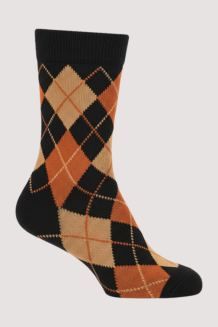 Rust & Mustard Diamond Socks