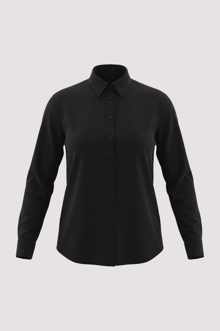 Black Knitted Classic Shirt
