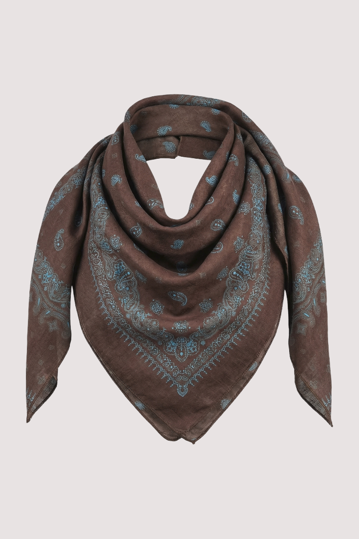 Turq & Choc Contrast Scarf