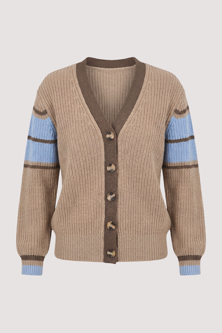 Fawn Stripe College Cardi