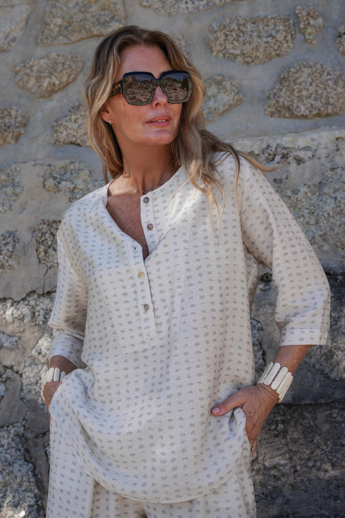 Oyster Print Kaftan Top - desray.co.za