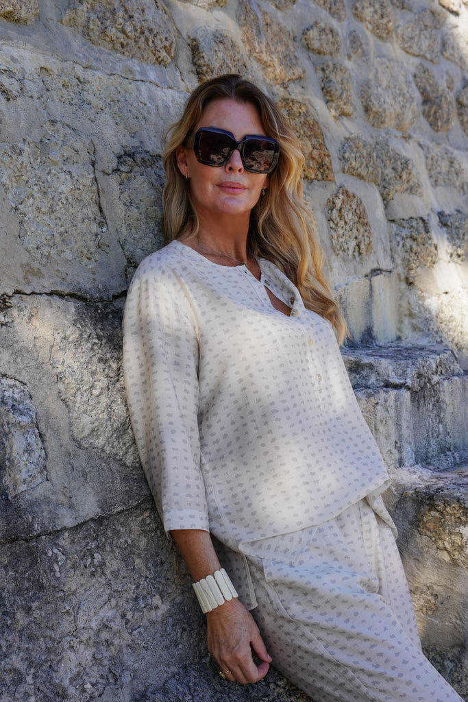 Oyster Print Kaftan Top - desray.co.za