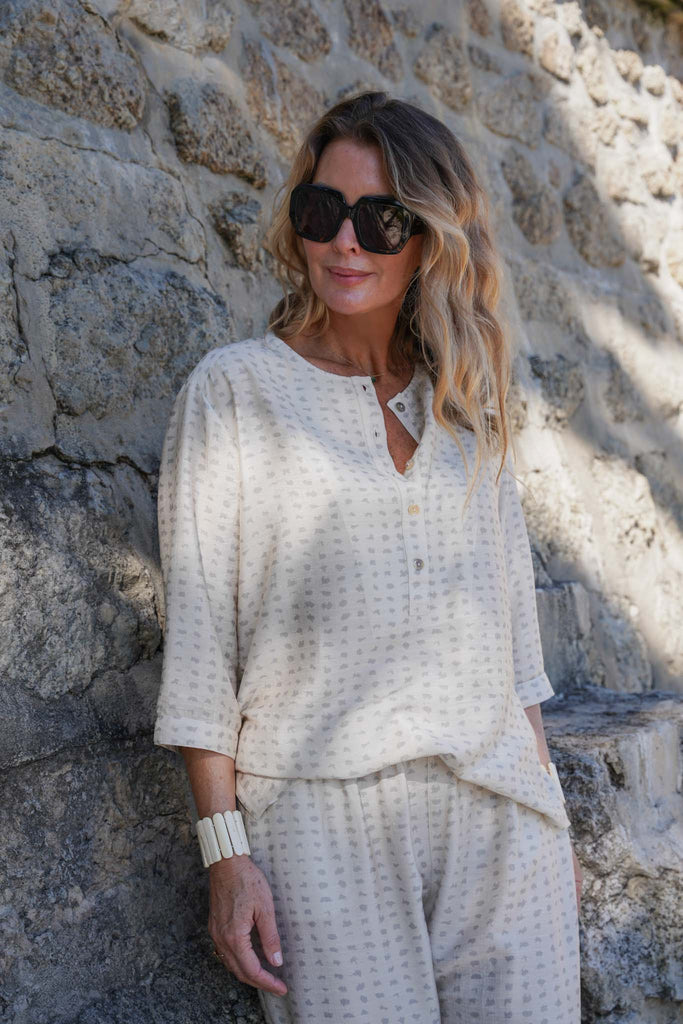 Oyster Print Kaftan Top - desray.co.za