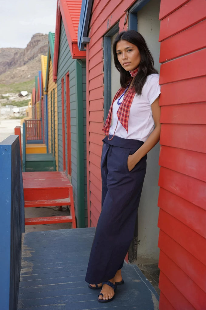 Navy Haylee Pants - desray.co.za