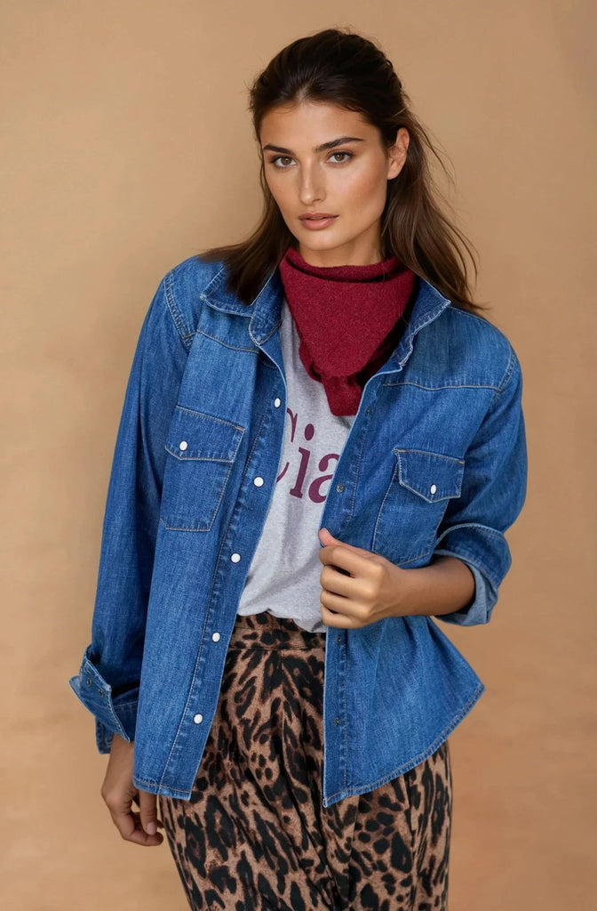 Burgundy Triangular Scarf - desray.co.za