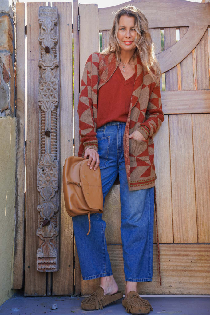 Rust & Caramel Diamond Jacket - desray.co.za