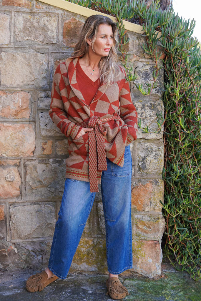 Rust V Neck Pullover - desray.co.za