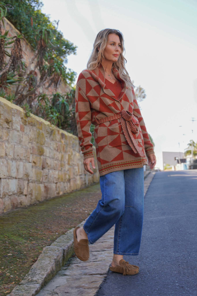 Rust & Caramel Diamond Jacket - desray.co.za