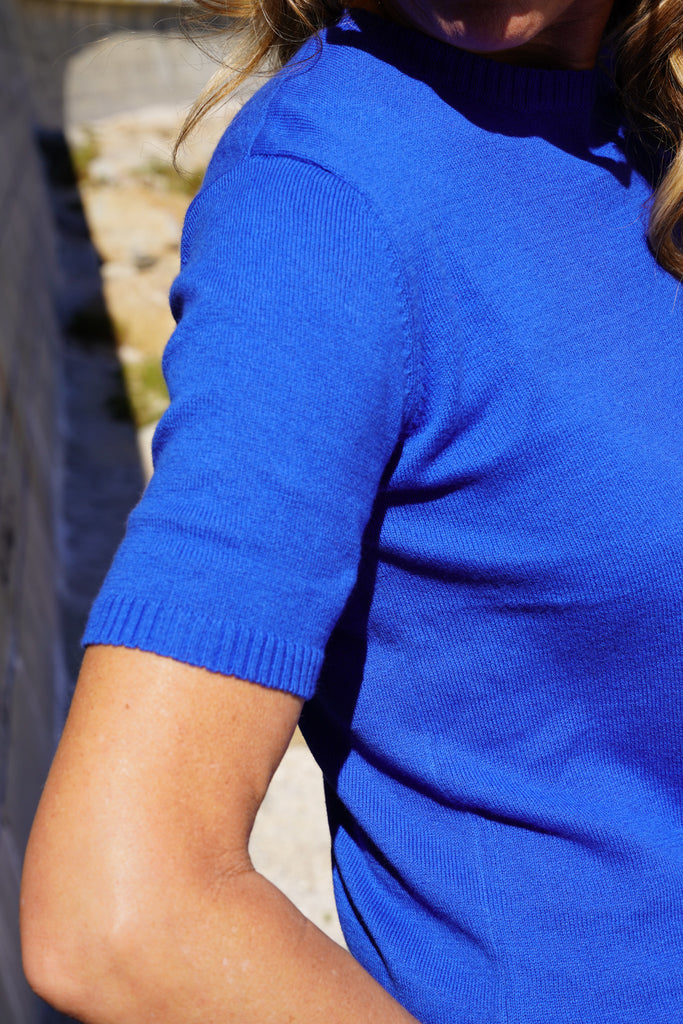 Blue Knitted Tee - desray.co.za
