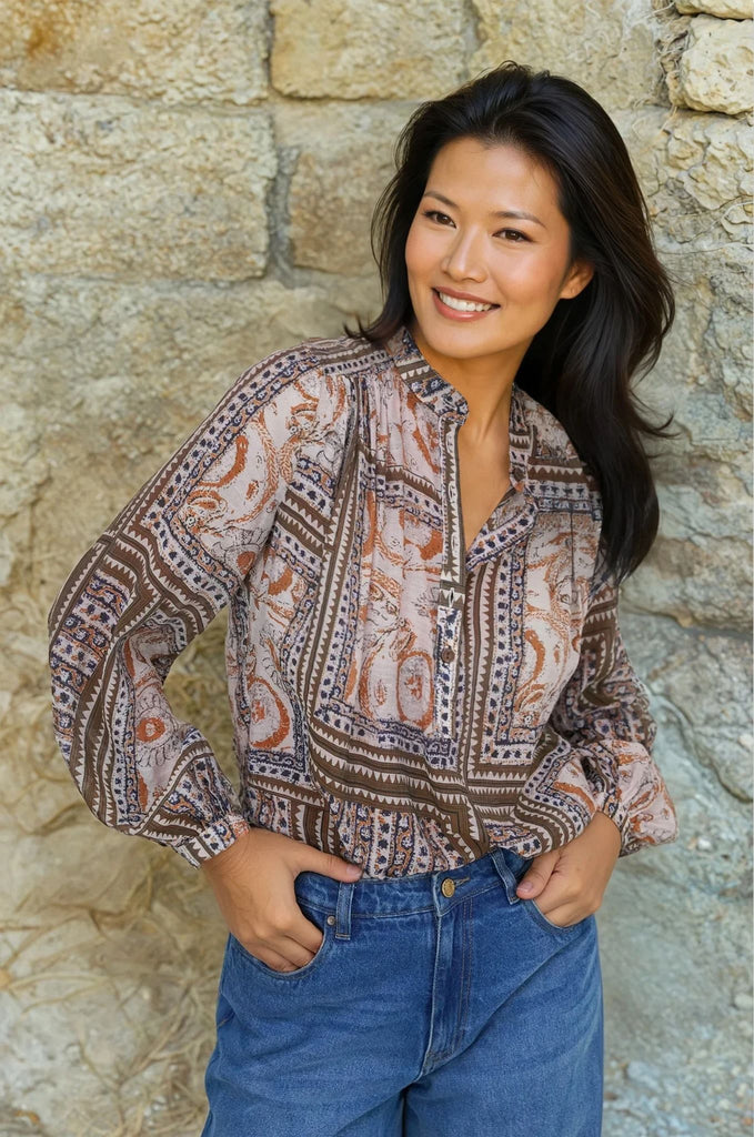 Brown Print Alex Shirt - desray.co.za