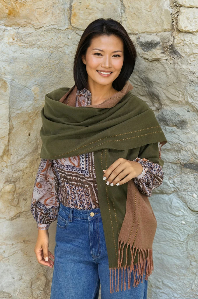 Olive & Mustard Scarf - desray.co.za
