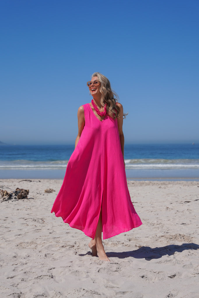 Hot Pink Swing Vest Dress - desray.co.za