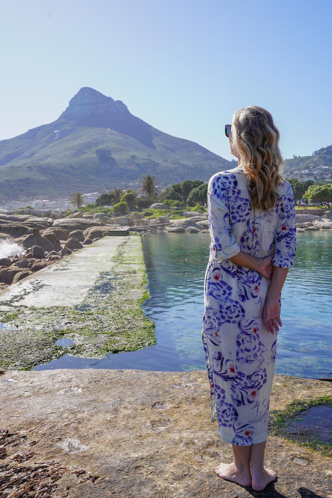 Blue & Milk Artist Kaftan - desray.co.za