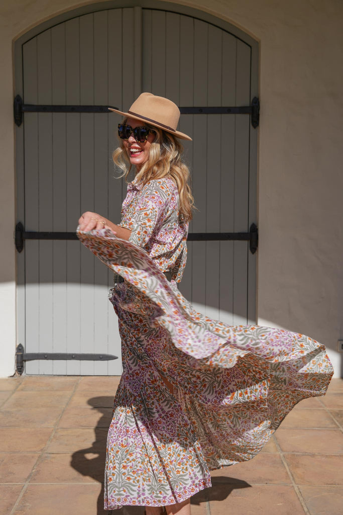 Floral Tiered Shirt Dress - desray.co.za