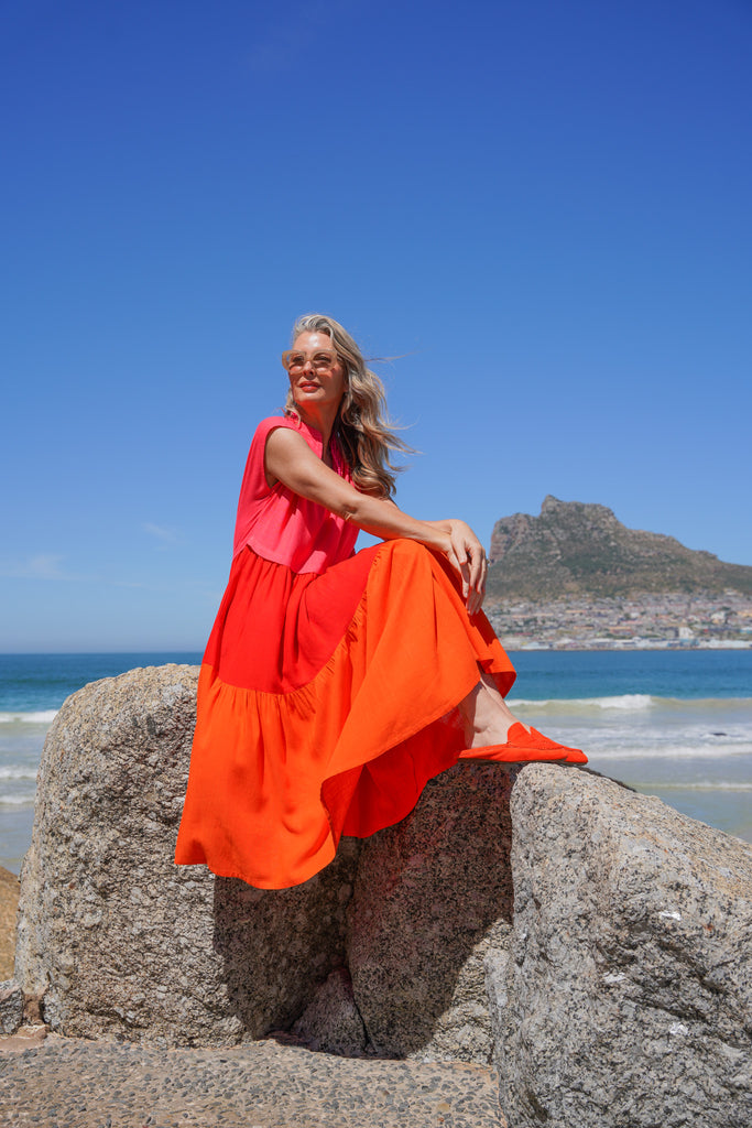 Rainbow Cap Sleeve Dress - desray.co.za