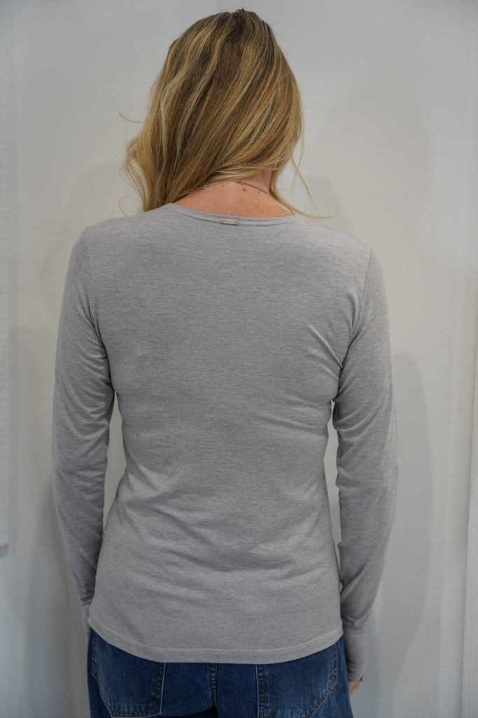 Soft Grey Long Sleeve Tee - desray.co.za