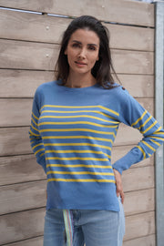 Blue & Yellow Breton Pullover