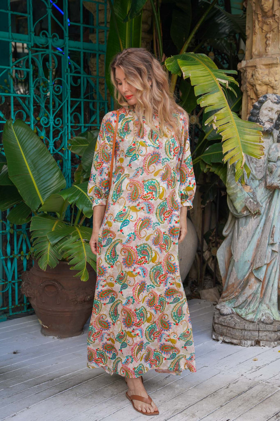 Pink Paisley A Line Kaftan