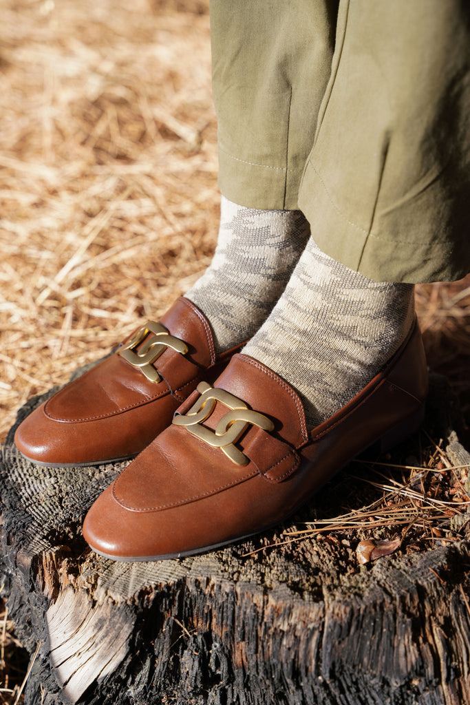 Charcoal & Beige Houndstooth Socks - desray.co.za