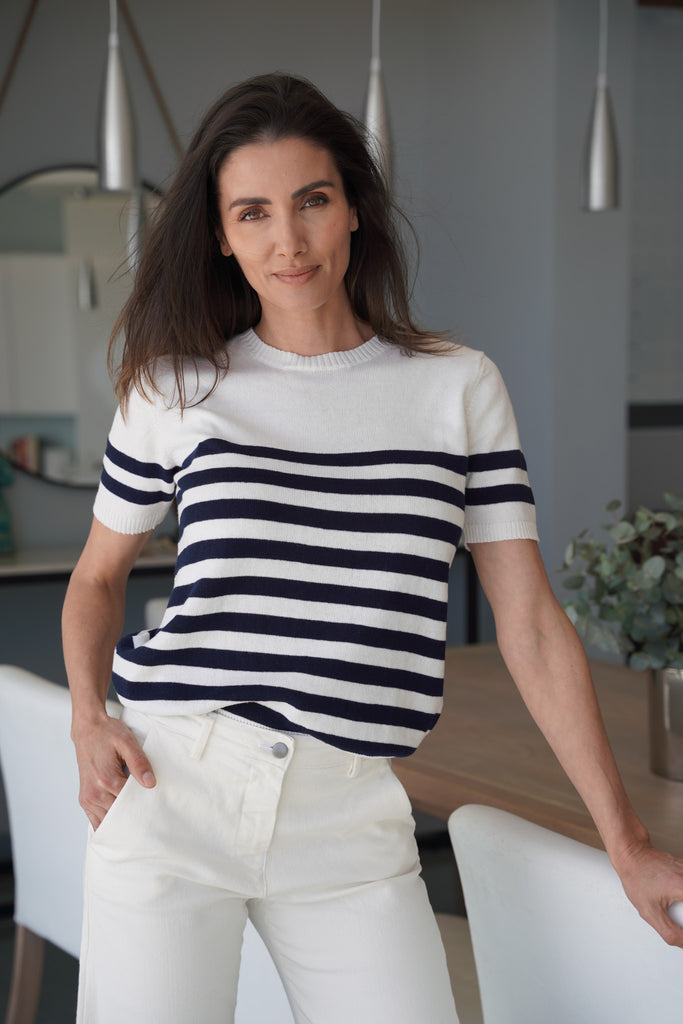 Stripe Knitted Tee - desray.co.za