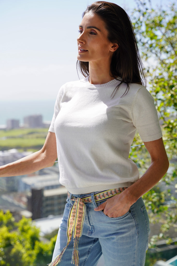 Milk Knitted Tee - desray.co.za