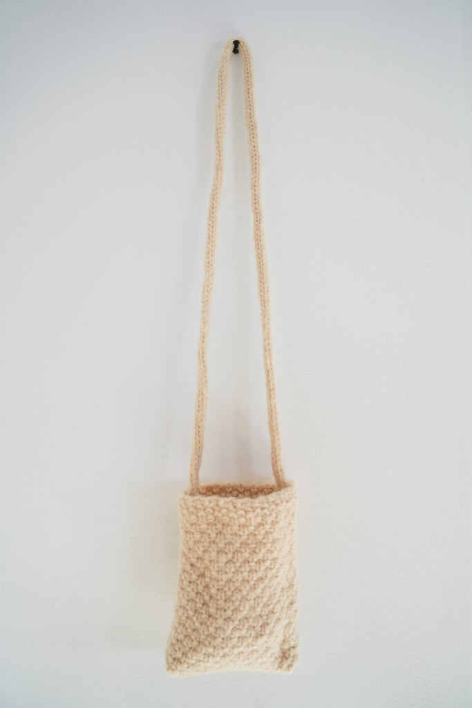 Cream Knitted Sling Pouch - desray.co.za