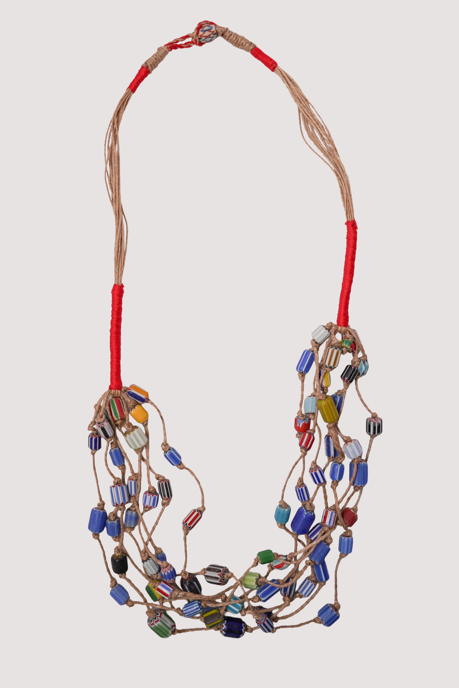 Multi String Trade Bead Necklace