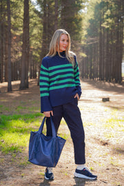 Stripe Wide Sleeve Pullover