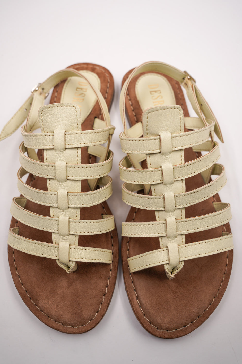 Cream Multi Strap Sandals - desray.co.za