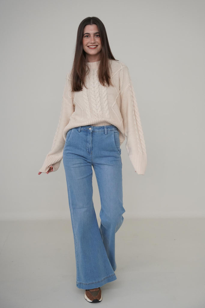 Cream Cable Pullover - desray.co.za
