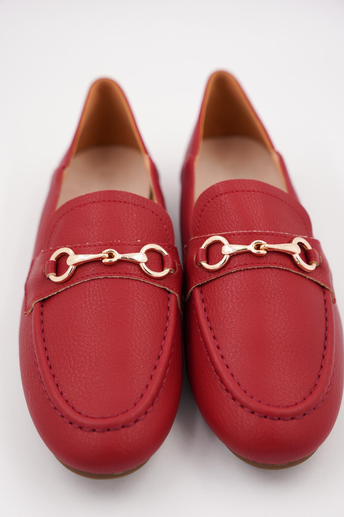 Red leather clearance loafers womens